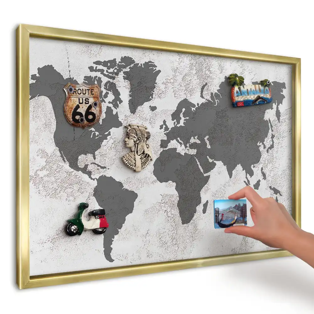 Magnetyczna tablica na ścianę Mapa z delikatnym tłem