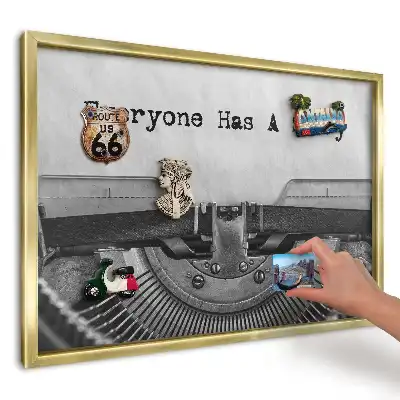 Tablica magnetyczna na ścianę Maszyna do pisania retro