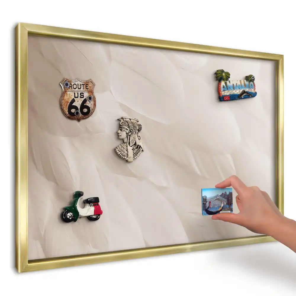Magnetyczna tablica na ścianę Kremowe pióra elegancja