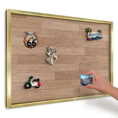 Tablica magnetyczna w złotej ramie Harmonijne eleganckie drewno