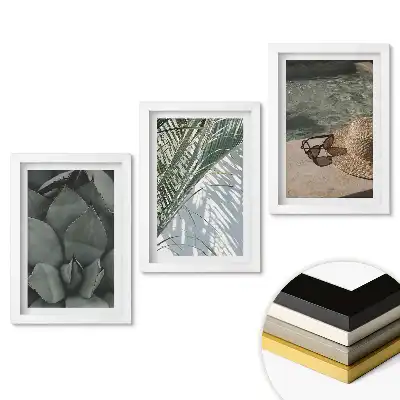 Zestaw 3 obrazów do salonu Naturalne piękno w minimalistycznym stylu