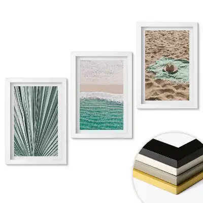 Zestaw obrazów do salonu Relaks na plaży i w naturze