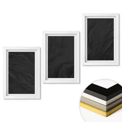 Zestaw 3 czarnych obrazów w minimalistycznych ramach
