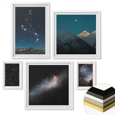 Galeria ścienna z motywem kosmicznych pejzaży i gwiazd