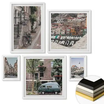 Galeria ścienna Elegancka kompozycja w odcieniach zieleni i błękitu