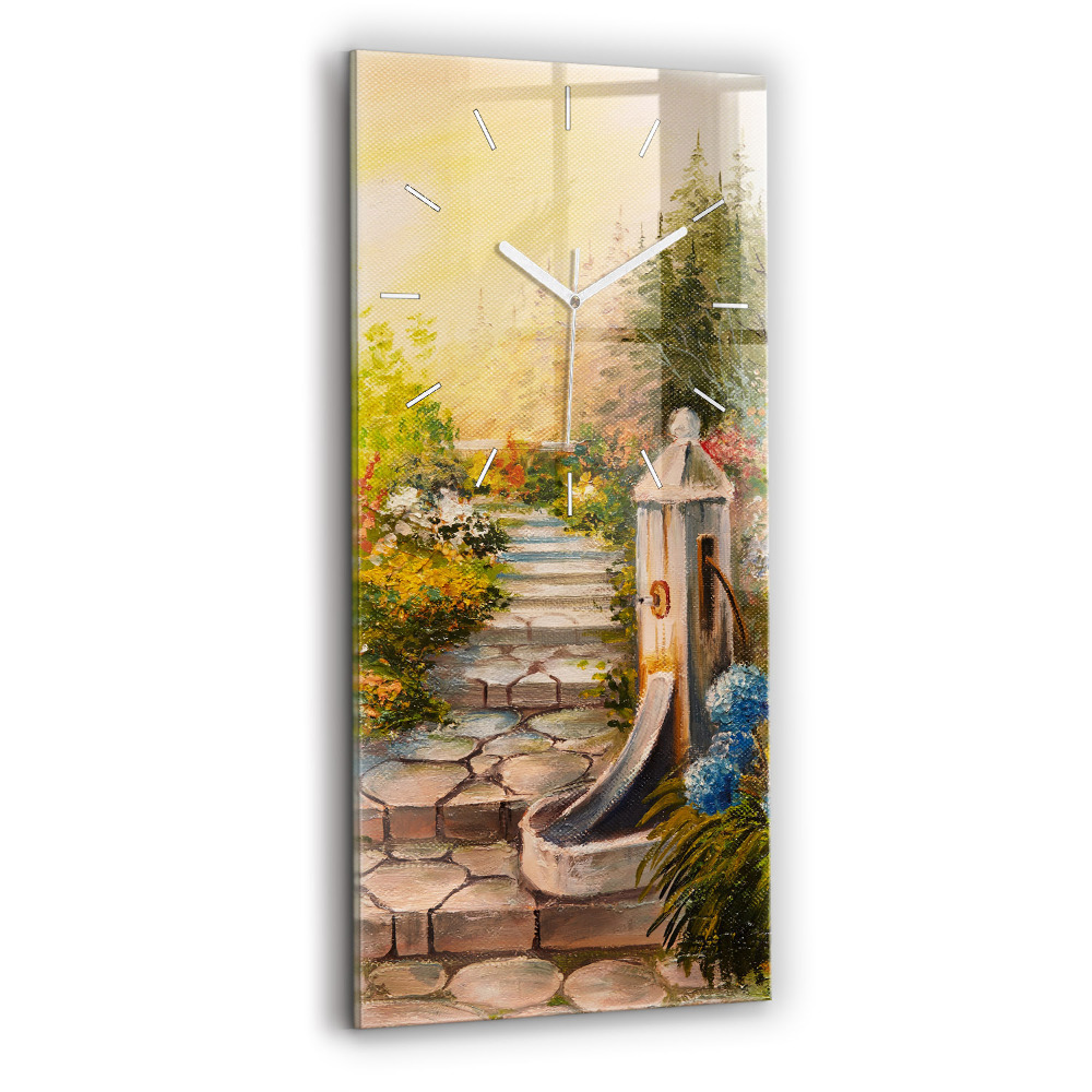 Zegar ścienny pionowy Kompozycja olejna w lesie
