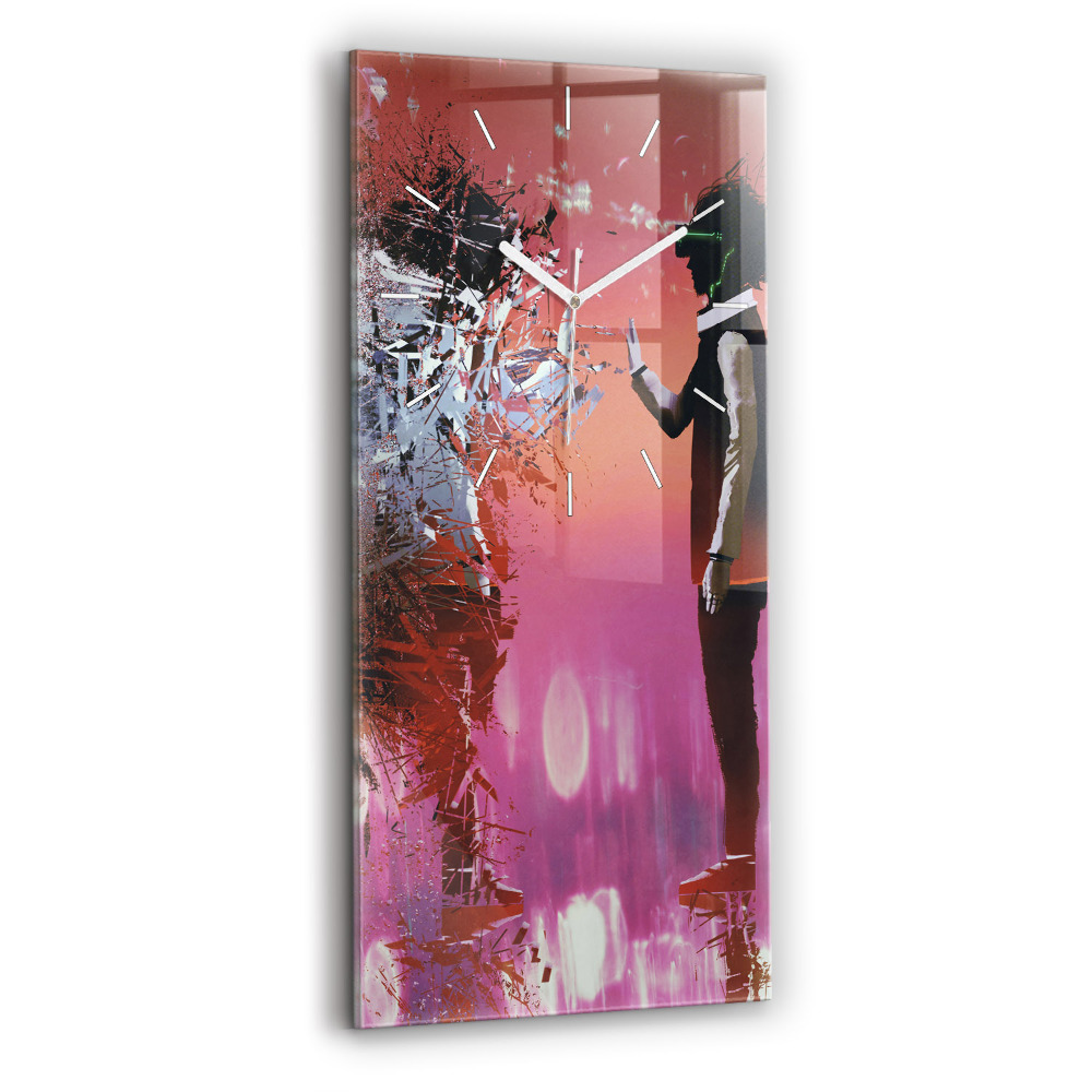 Zegar ścienny pionowy Cyberprzestrzeń