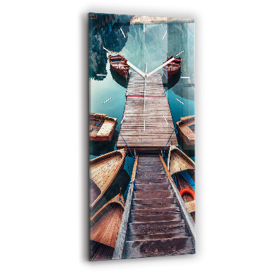 Zegar ścienny pionowy Pomost i Jezioro