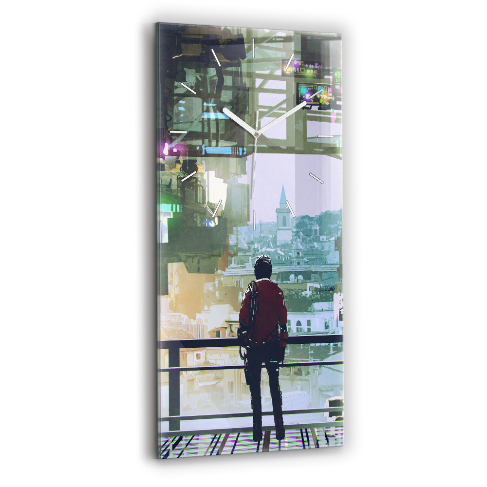 Zegar ścienny pionowy Cyber Punk