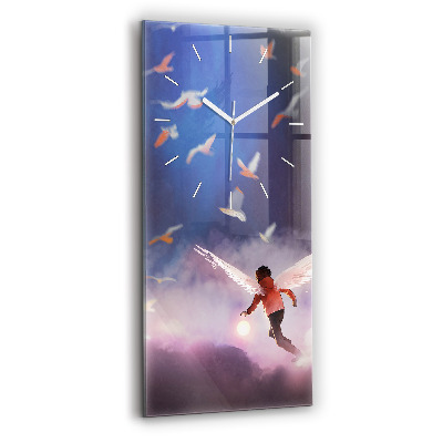 Zegar ścienny pionowy Chłopiec ze skrzydłami