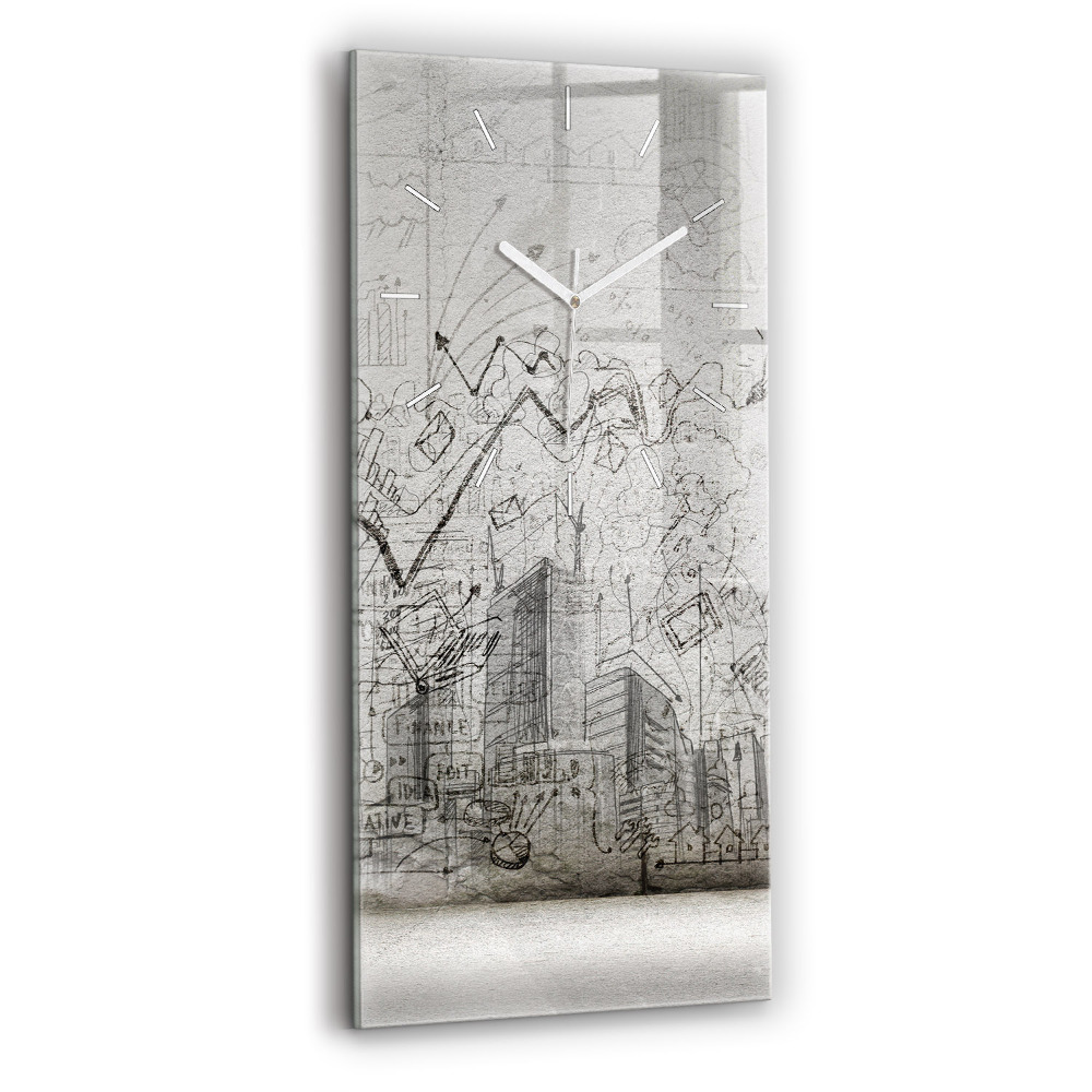 Zegar ścienny pionowy Szkic Miasta