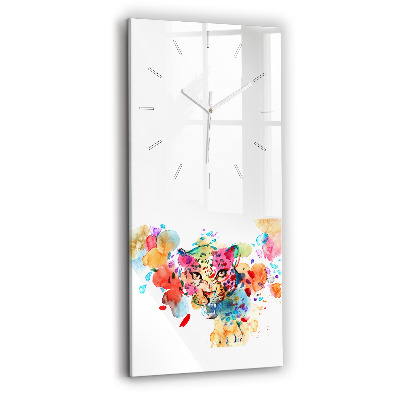 Zegar ścienny pionowy Abstrakcja dziki kot