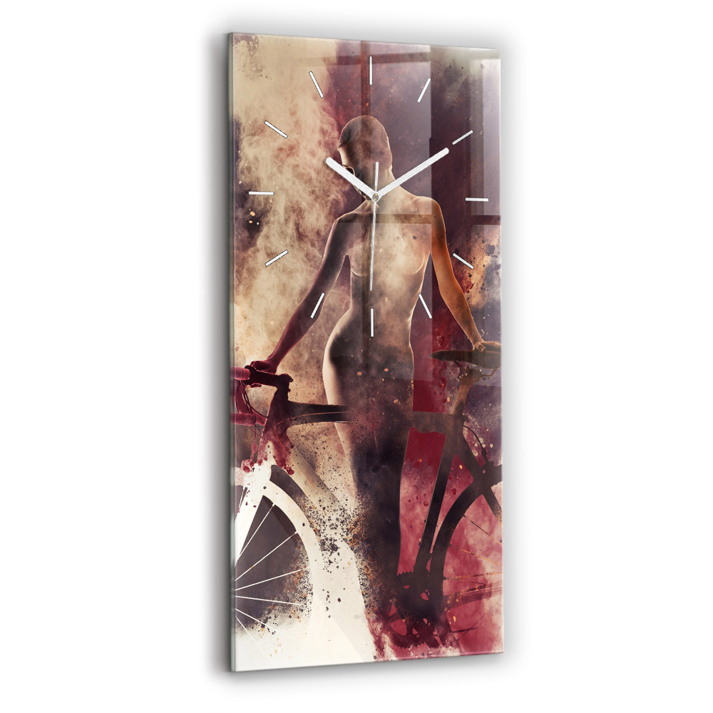 Zegar pionowy Kobieta i rower