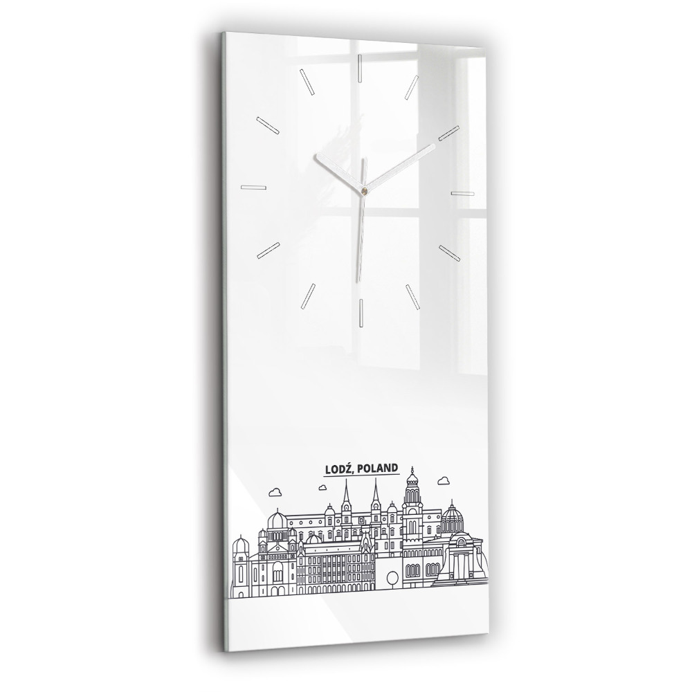 Zegar ścienny pionowy Łódź architektura panorama