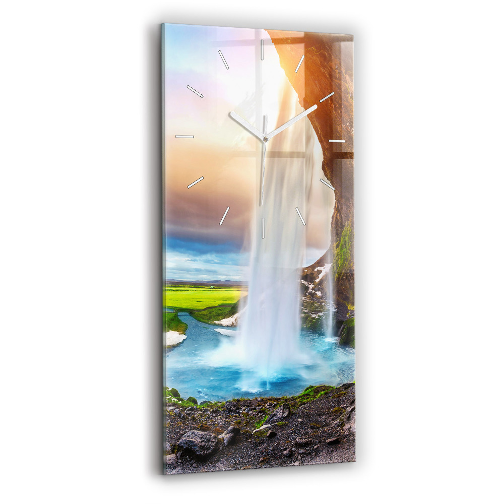 Zegar ścienny pionowy Wodospad w Islandii