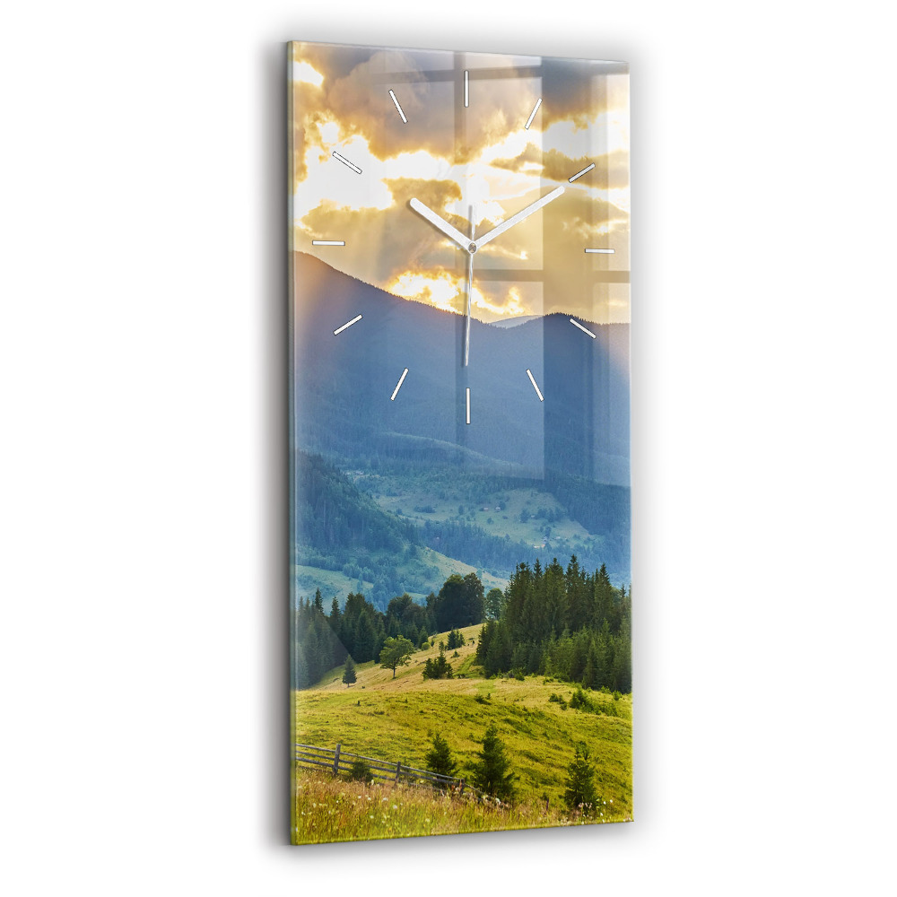 Zegar ścienny pionowy Krajobraz z lasami