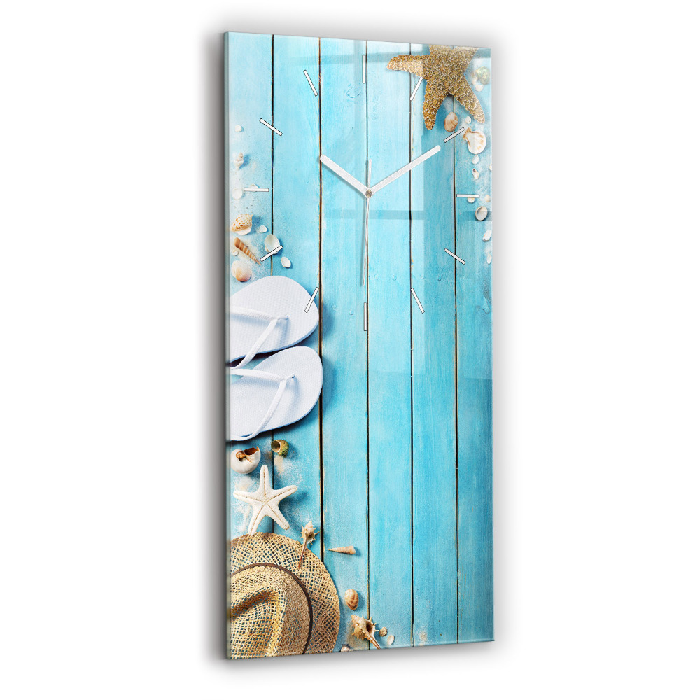 Zegar ścienny pionowy Wakacyjne akcesoria