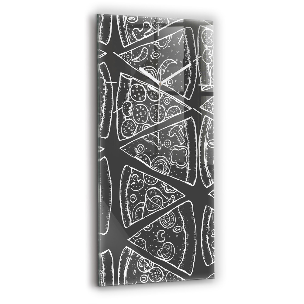 Zegar ścienny pionowy Namalowana pizza