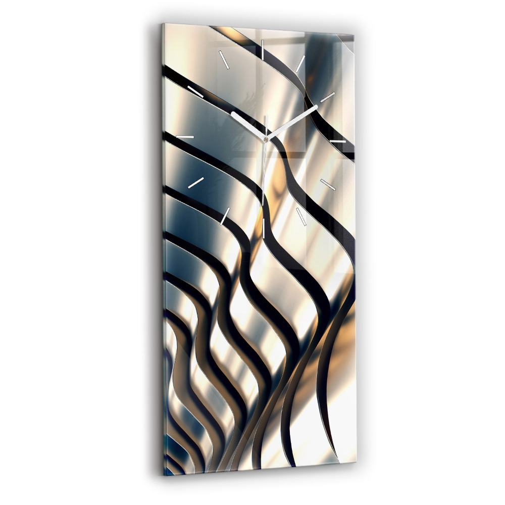 Zegar pionowy Srebrny wzór