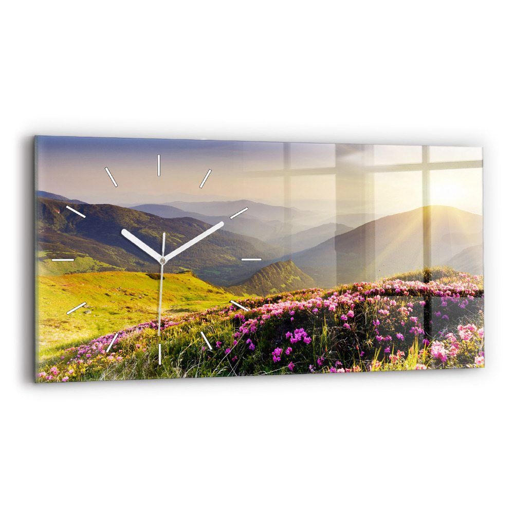 Zegar szklany poziomy Krajobraz gór