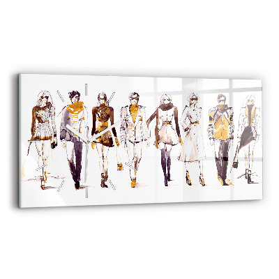 Zegar szklany poziomy Kobieta i mężczyzna