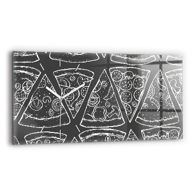 Zegar poziomy Namalowana pizza