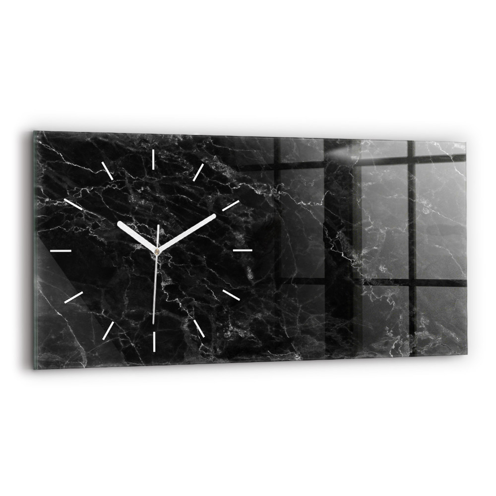 Zegar poziomy Ciemny marmur