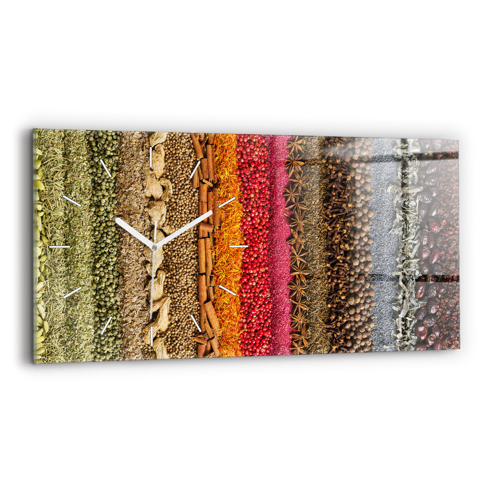 Zegar szklany Rzędy przypraw