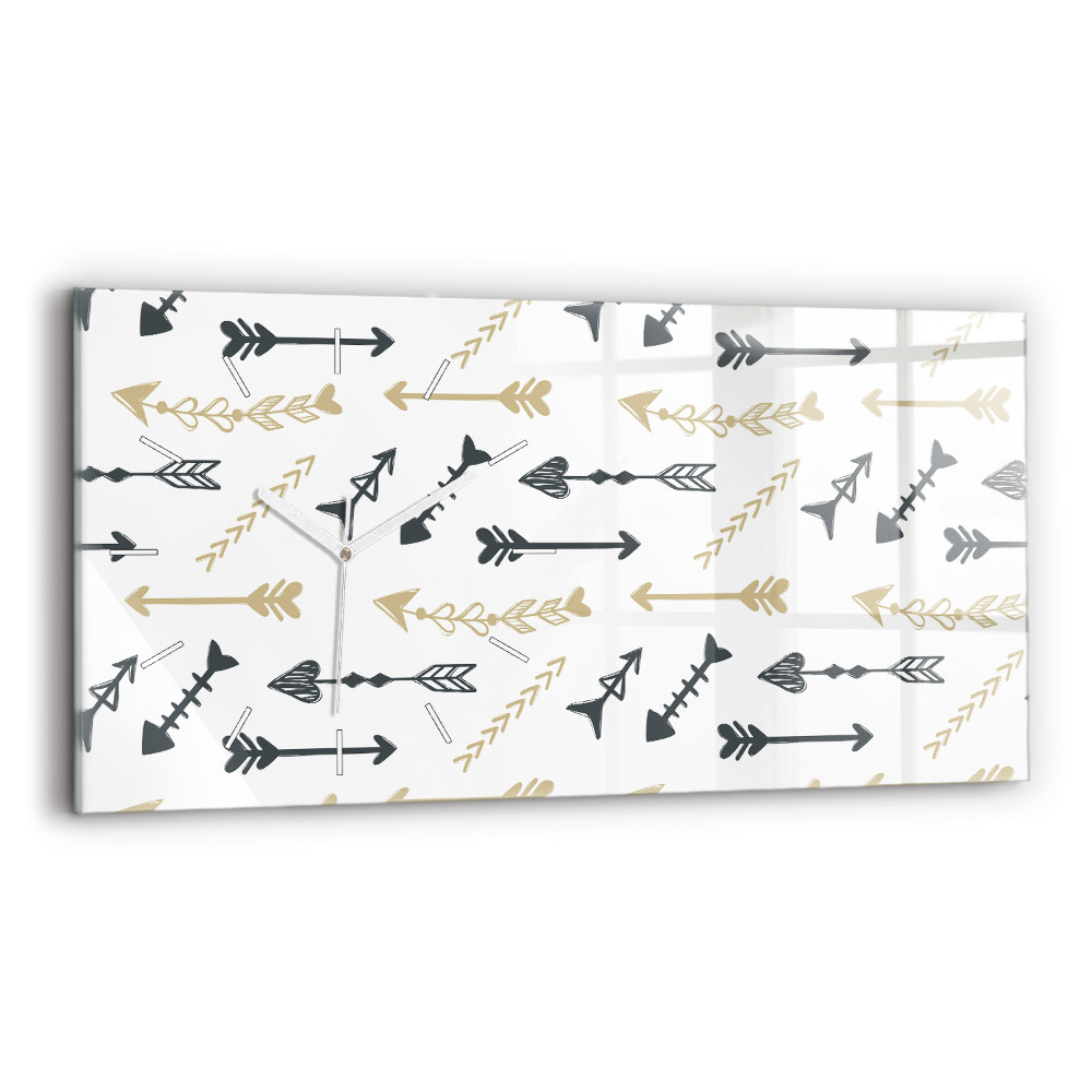 Zegar szklany poziomy Geometryczny wzór hipsterski