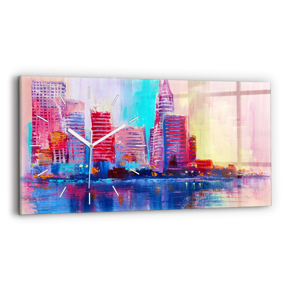 Zegar poziomy Abstrakcja drapaczy chmur