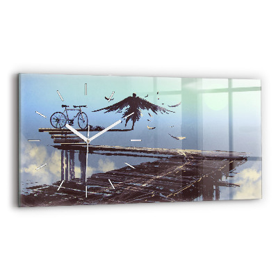 Zegar poziomy Anioł Rower