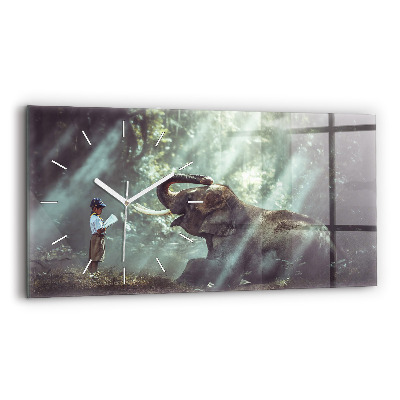 Zegar szklany Chłopczyk czyta książkę