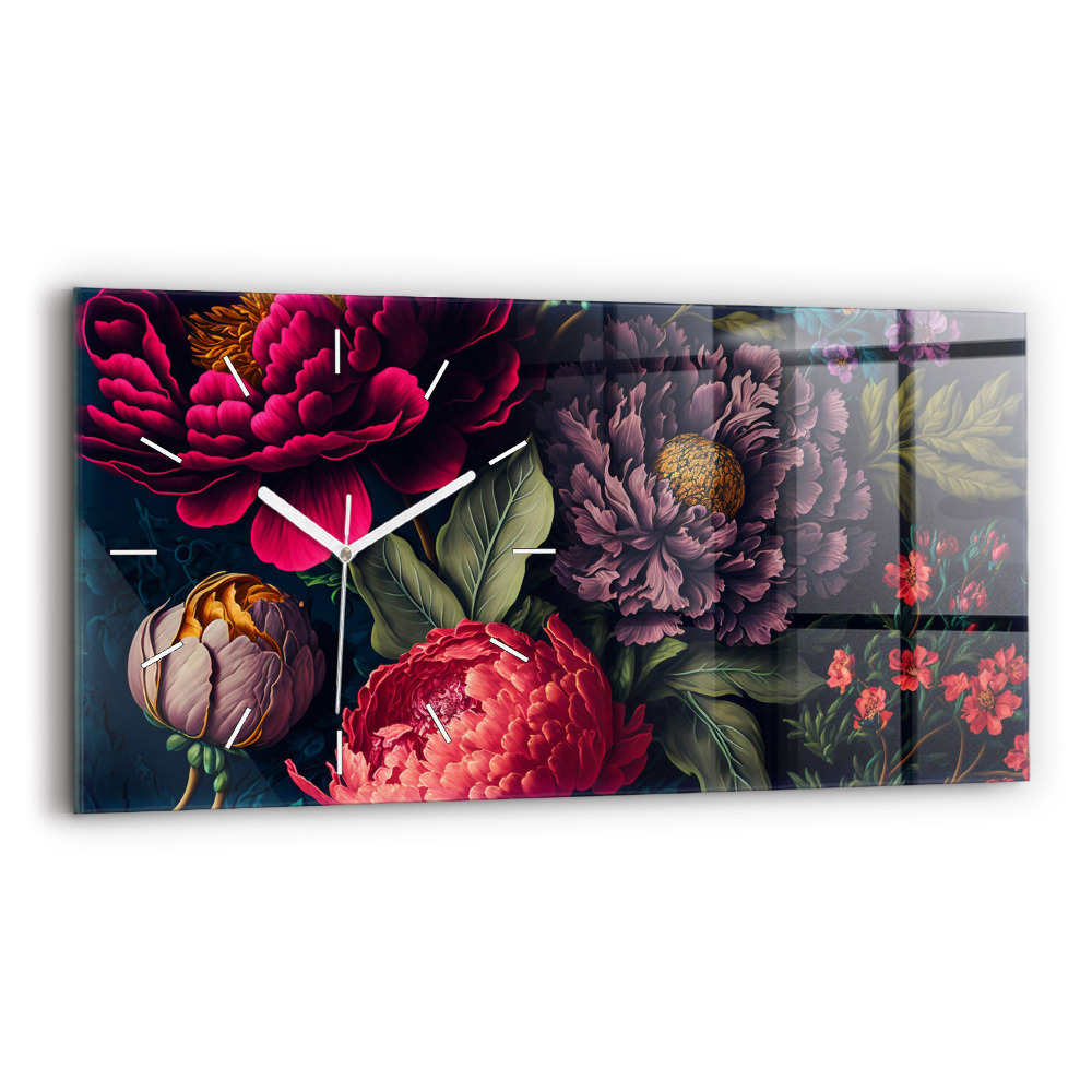 Zegar poziomy Vintage bukiet kwiatów