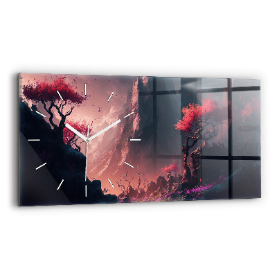 Zegar poziomy Magiczny las i pasmo gór