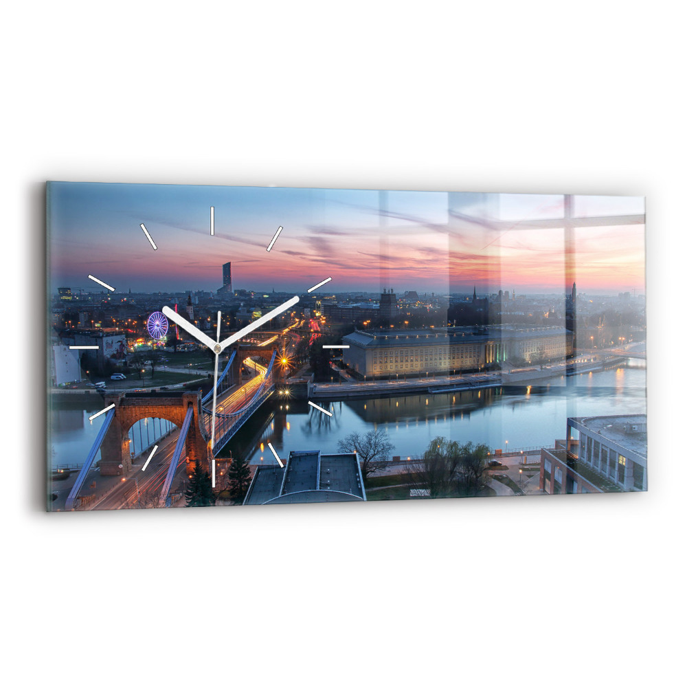 Zegar szklany poziomy Wrocław z drona