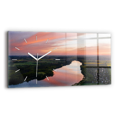 Zegar szklany Widok Z Lotu Ptaka Na Jezioro