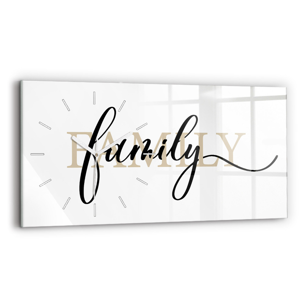 Zegar poziomy Napis Rodzina