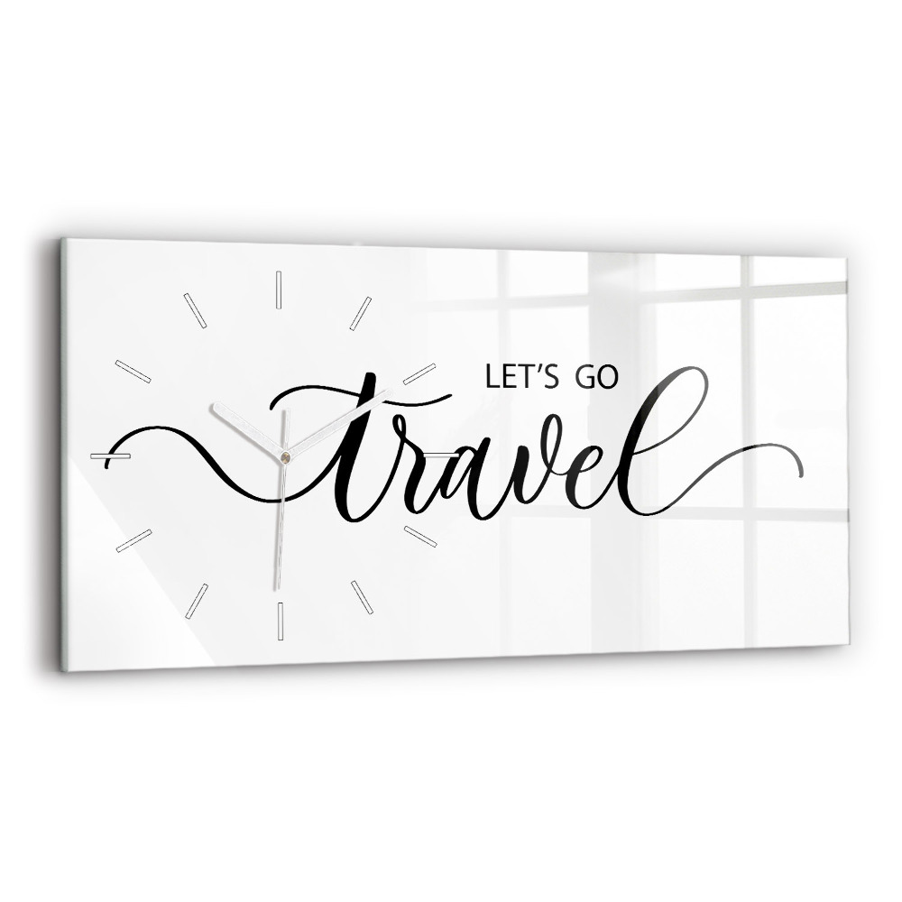 Zegar poziomy Napis Travel