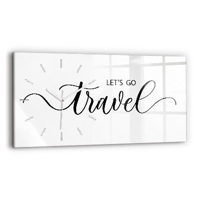 Zegar poziomy Napis Travel
