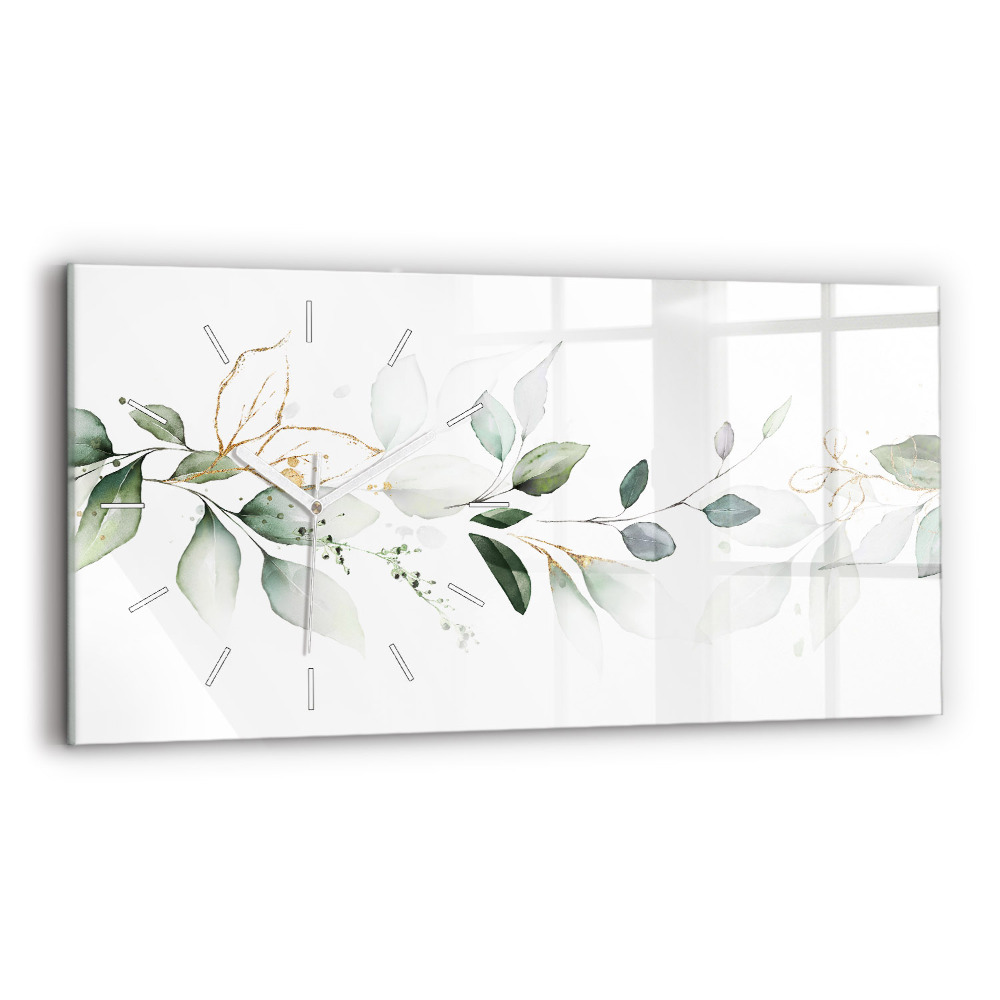 Zegar poziomy Abstrakcja liście