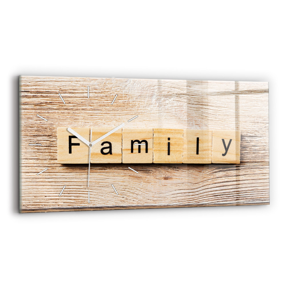 Zegar poziomy Napis rodzina