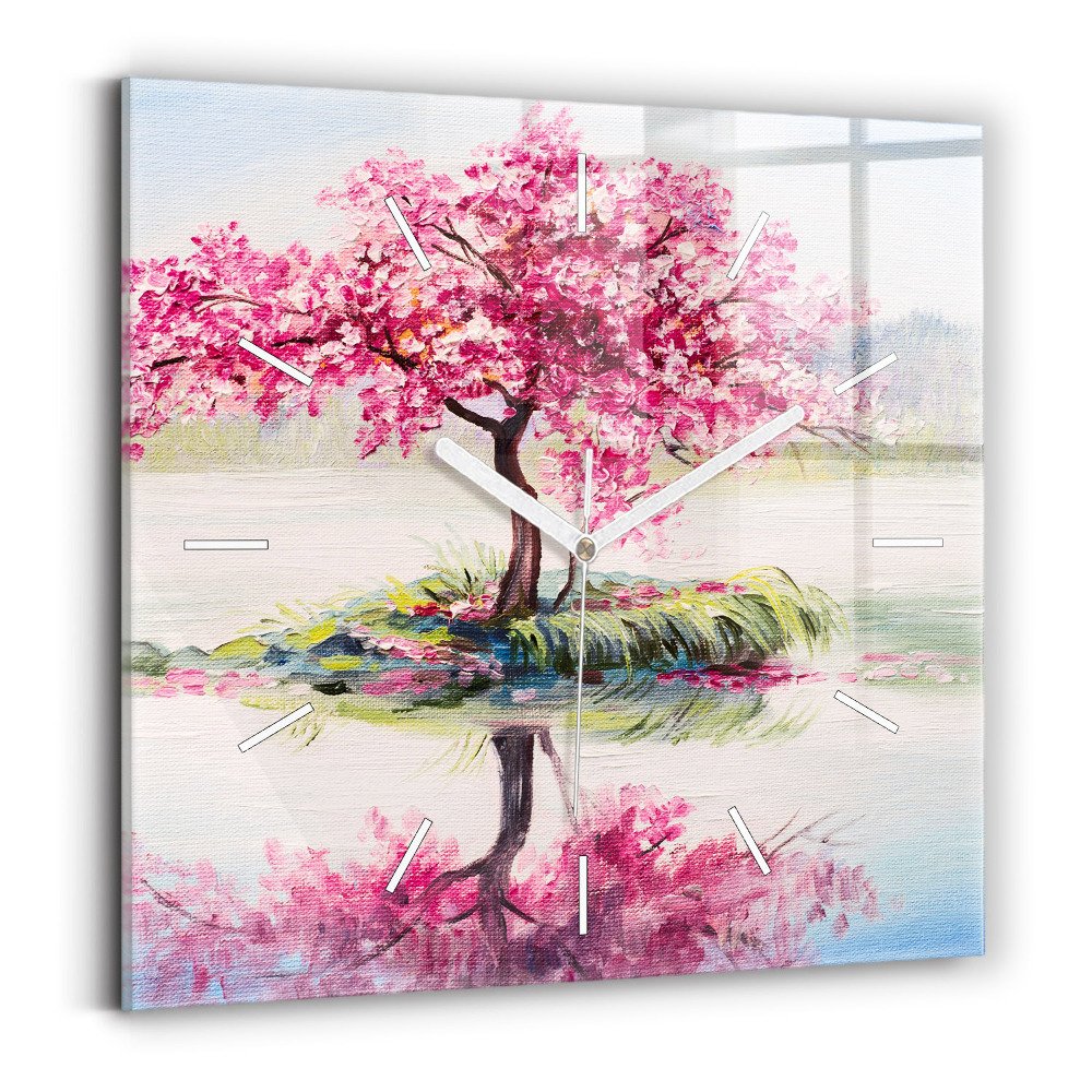 Zegar ścienny kwadratowy Mozaika drzewa