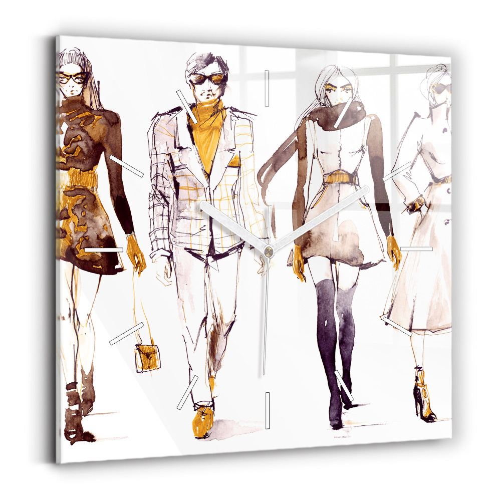 Zegar ścienny kwadratowy Kobieta i mężczyzna