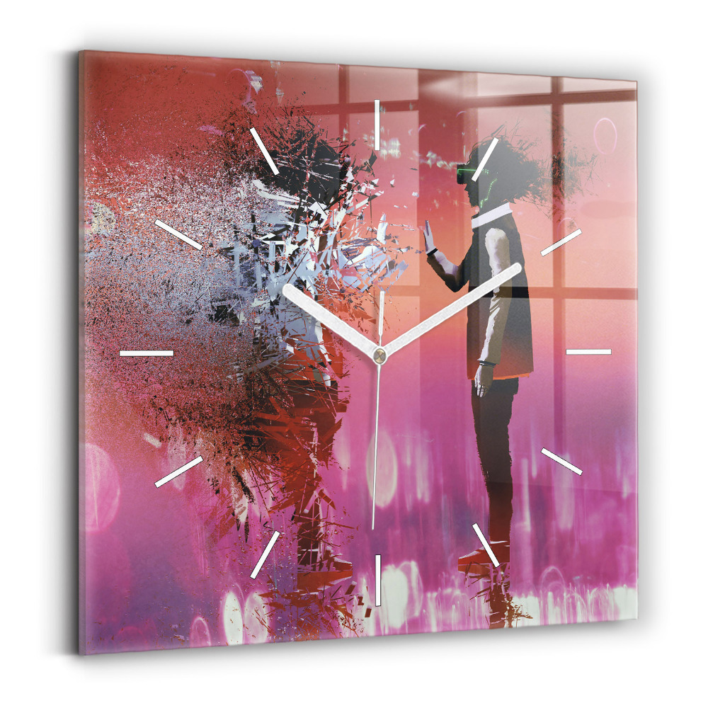 Zegar ścienny kwadratowy Cyberprzestrzeń