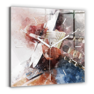 Zegar ścienny kwadratowy Wizualizacja Gitary