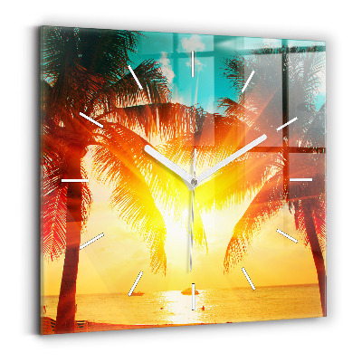 Zegar ścienny kwadratowy Wakacje Odpoczynek Lato