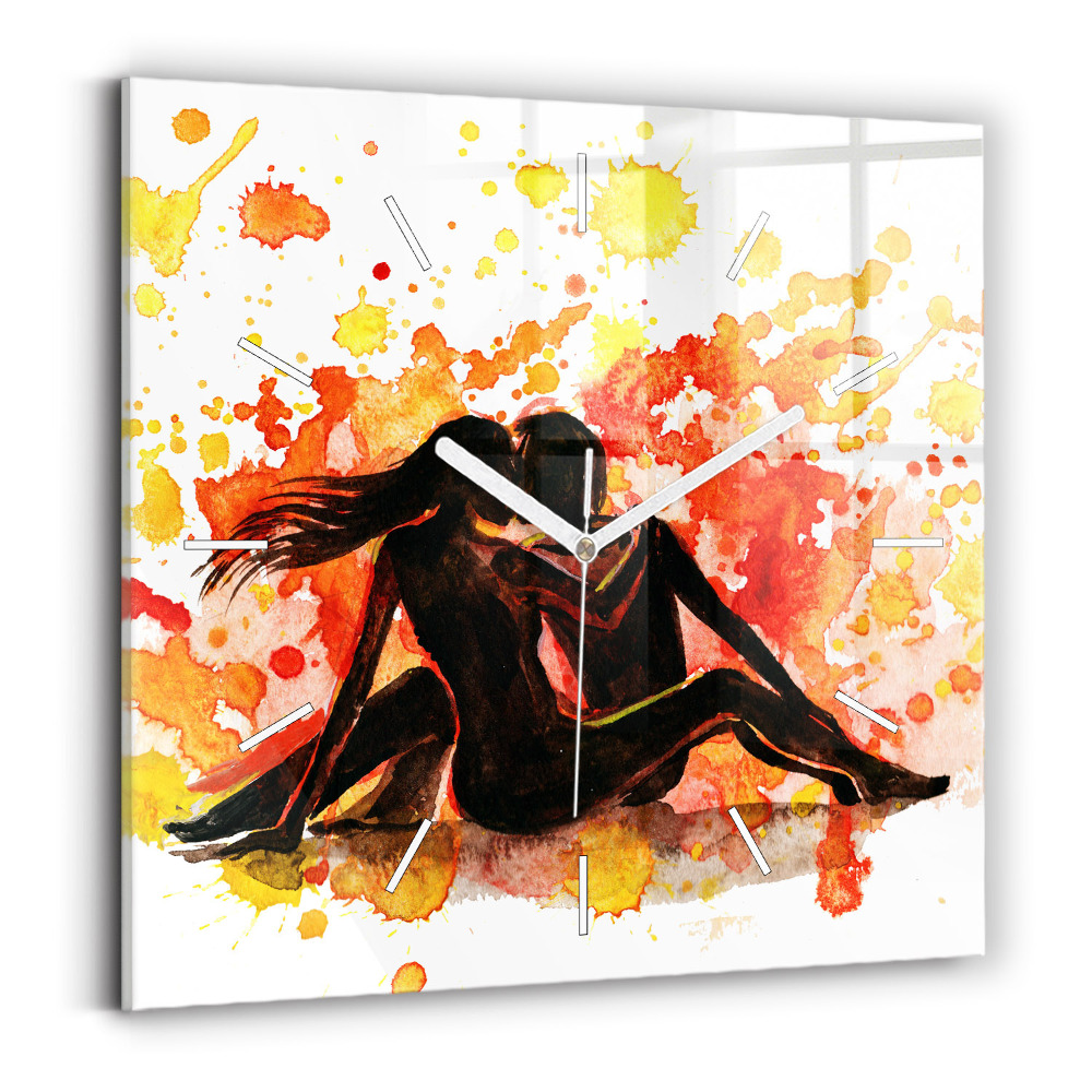 Zegar ścienny kwadratowy Miłość i zakochana para