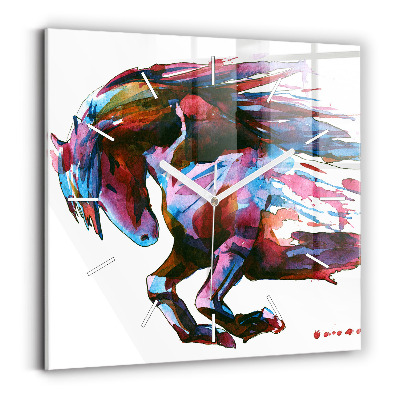 Zegar ścienny kwadratowy Koń w biegu