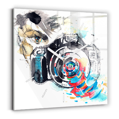 Zegar ścienny kwadratowy Kobieta fotograf