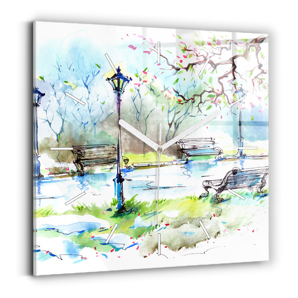 Zegar ścienny kwadratowy Malownicza wiosna